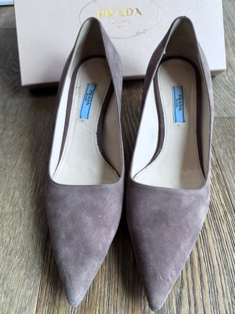 Suede Prada Pumps, Mauve Size 8 1/2